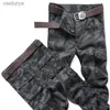 Herren Camouflage Cargo Baumwolle Multi Taschen Militärische Taktische Streetwear Overalls Arbeitskampfhose 240308