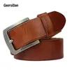 GEERSIDAN New designer high quality genuine leather men belt vintage wide pin buckle belt for men male jeans strap1343e