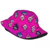Basker streetwear bläckfisk collage bob hattar kvinnor män förpackbara utomhus splatoon spel fiske sommarstrand getaway huvudkläder