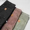 Pantalons pour hommes Pantalons de créateur lavés et pantalons de travail multi-poches avec pantalons à jambe droite en toile à double genou et pantalons forestiers 240308