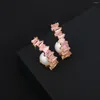 Boucles d'oreilles pendantes Bilincolor luxe Zircon perle pour mariage ou fête