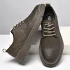 Casual Shoes 2024 Ly Men's Summer Oxford äkta läder Soft Man Lace-up Solid Cutout Cowhide Formella Oxfords