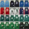 Vintage basket Kevin Garnett Retro Jersey 21 5 Paul Pierce 34 Ray Allen 20 Team Color Green White Black Navy Blue For Sport Fans Throwback God kvalitet