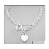 Pendentif Colliers Pendentifs Bijoux Conception Femmes Sier Tf Style Collier Chaîne S925 Sterling Clé Coeur Amour Oeuf Marque Charme Nec H09227G