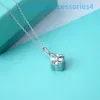 Collane con pendente di marca del progettista di gioielli 2024 Argento sterling 925 placcato con catena di clavicola pendente in platino 18k con fiocco blu