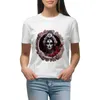 Polos pour femmes femme peinte avec le visage de la mort T-shirt graphique surdimensionné grande taille hauts t-shirts pour femmes