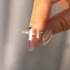 Двойное Т-образное кольцо T Family с микронабором из циркона, уникальное открытое кольцо в стиле Instagram, подарок с открытым ветром