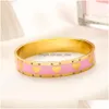 Bangle Esigner Letters Bracelets Cute Love Heart Gold Plating Staiess Steel Lucky Cuff Bangles Women Girls Wedding Party Charm Jewel Dhrfx