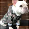 Vêtements pour chiens Vêtements imperméables pour chiens de compagnie pour gros chiens Camouflage imperméable à l'eau pluie manteau de pluie Costumes d'extérieur français livraison directe maison G Dhe9M