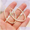 Hoop Huggie Vecalon 925 Sier Grandes boucles d'oreilles couleur or / argent pour femmes grand cercle sterling bijoux de mariage fête livraison directe Dhdqh