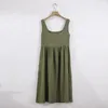 Casual Dresses Cotton Gaze Summer For Women 2024 Solid ärmlös sida spillt lång klänning strand sundress vestidos largos