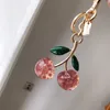 Designer Keychains Cute Cherry Crystal Pendant Keychain Bag Accessory