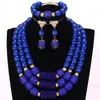 Dudo 10 färger 3 lager konstgjorda korallpärlor afrikanska nigerianska smycken set för bröllop 240228