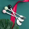 Dinnerware Sets Stainless Steel Fruit Fork Round Anti-scalding Smooth Without Welding Easy Cleaning Heat Insulation Kitchen Gadgets