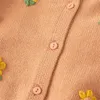 Dave Bella enfants bébé filles garçons printemps automne manches longues fleurs tricoté vêtements d'extérieur manteau Cardigan pull DB3222909 240301