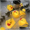 LED -strängar Brelong Nytt Sile Animal Small Yellow Duck LED -sträng Julfestdekoration Lykta Drop Delivery Lights Lighting Holi Dhetd