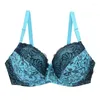 Bras Wenli Push Up BCDE Cup broderad spets plus storlek 34 36 38 40 42 Brassiere Printing Style kvinnlig underkläder set röd