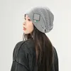 Berets Early Autumn Striped Knitted Hat Korean Woolen For Women Trend Soft Warm Elastic Leisure Streetwear Beanie Cap