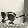 2024 retro square women's sunglasses DTS139 Luxury Frameless Double Bridge Anti UV Acetate Fiber Sunglasses Metal logo