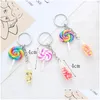 Keychains & Lanyards Quicksand Wishing Bottle Key Pendant Lollipop Students Bag Rainbow Drop Delivery Fashion Accessories Dhbd9