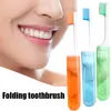 Viagem dobrável escova de dentes ferramenta de limpeza oral acampamento escova de dentes cuidados orais portátil escova de cerdas macias escova de dentes de alta qualidade 240308