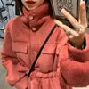 Kadın Trençkotları Kadın Yapılan Kürk Müte Durumu Moda Kalın Sıcak Kış Ceket Süper Teddy Uzun Kollu Kadınlar