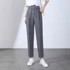 Women's Pants Real S Gray Suit For Women Spring And Autumn 2024 Small Cropped Straight Leisure Professional Cigarette