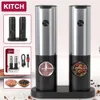 Stainless Steel Electric Salt and Pepper Grinder With Charging Base Automatic USB Rechargeable Pepper Mill Salt Spice Grinder 240306
