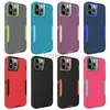 Two in one Cases Contrast Color Anti-fall Robot Armor TPU Case for iPhone 11 12 13 Mini Pro Max Cover 240304