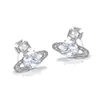 Viviennes westwood boucles d'oreilles hautes boucles d'oreilles femme saturne argent aiguille 2024 Design élégant boucles d'oreilles élégantes