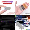 Lumières décoratives Nouvelle voiture solaire LED Mini voyant d'avertissement de nuit pour moto véhicule électrique queue de vélo anti-arrière stroboscope goutte D Dhlgb