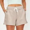 Shorts pour femmes Femmes Cordon Solide Casual Élastique Taille Haute Mini Pantalon Court Mujer Printemps Été Droit Baggy Lâche Cortos