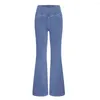 Calças femininas skinny jeans elegantes cintura alta queimada com cintura cruzada slim fit jeans para streetwear