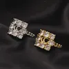 Luksusowy zespół Pierścień Women's Love Gift Vintage Diamond Ring Classic Letter Design Biżuteria Akcesoria ze stali nierdzewnej przyjęcie weselne