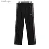 Aiguilles pour hommes couleurs mode pantalons de survêtement papillon brodé bande latérale cordon de serrage haut 240308