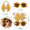 Hair Accessories 2Pcs/Pack Headband With Round Sunglasses Set For Children Baby Vintage Bows Summer Glasses Kids