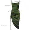 Summer Hot Women's Sexy Backless Lace Pleated Split Pleated Drawstring Long Kjol 247