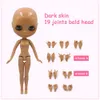 Icy DBS Blyth Doll 19 Joints 30cm 1/6 BJD Doll Bald Head No Wig Nude Body Glossy Face Diy Makeup Custom Diy Doll Anime Girls 240301