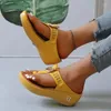 Sandals 2024 Women Summer Open Toe Beach Shoes Flip Flops Wedges Comfortable Slippers Cute Plu Size 35-43