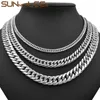 Fashion Jewelry 5mm 7mm 9mm 11mm Silver Color Stainless Steel Necklace Double Curb Cuban Link Chain For Mens Womens SC19 N2388