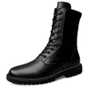 Combat US 138 Boots d'hiver Military Plus Veet Men Great En cuir Snow Side Zipper Motorcycle High 33024