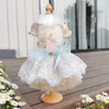 Dog Apparel Handmade Clothes Pet Supplies Princess Dress Gown Embroidery Lace Peasant Sleeve Tutu Soft Breathable Holiday Sunny Beach