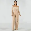 Appliques Lace Patchwork Jumpsuit Women Sexy Off Shoulder Slash Neck Long Sleeve Elegant Wide Leg Pants Party Overalls 240307