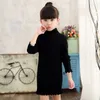 Mädchen Kleider Mädchen Strickkleid Einfarbig Kinder Rollkragenpullover Winter Und Herbst Lang Schlank BC443