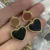 Orecchini a bottone vintage con perle di cristallo e lettere a forma di cuore, con fiocco, vintage, designer di marca di lusso, gioielli in argento rame per donne eleganti, amano il regalo della festa nuziale di alta qualità