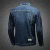 Trend mens dżinsowy Slim Handsome Streetwear Kurtka motocyklowa Baseball Kurtka Modna luźna swobodna wszechstronna odzież męska 240304