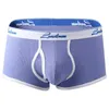 Underpants Man Fashion Underwear Solid Cotton Comfortable Breathable Boxers Sexy Waist Pouch Lingerie Letter Shorts