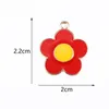 Charms 10Pcs 20 22mm Alloy Multi Coloured Enamel Oil Drip Sun Flowers For Necklace Pendant Earrings DIY Jewelry Finding