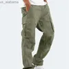 Мужские брюки с несколькими карманами, весна-лето, брюки-карго, мужские узкие рабочие брюки на молнии, хлопковые брюки для бега, 240308