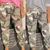 Capris Camouflage Streetwear Cargo pantalon femmes décontracté Joggers noir taille haute lâche femme pantalon Style coréen dames pantalon